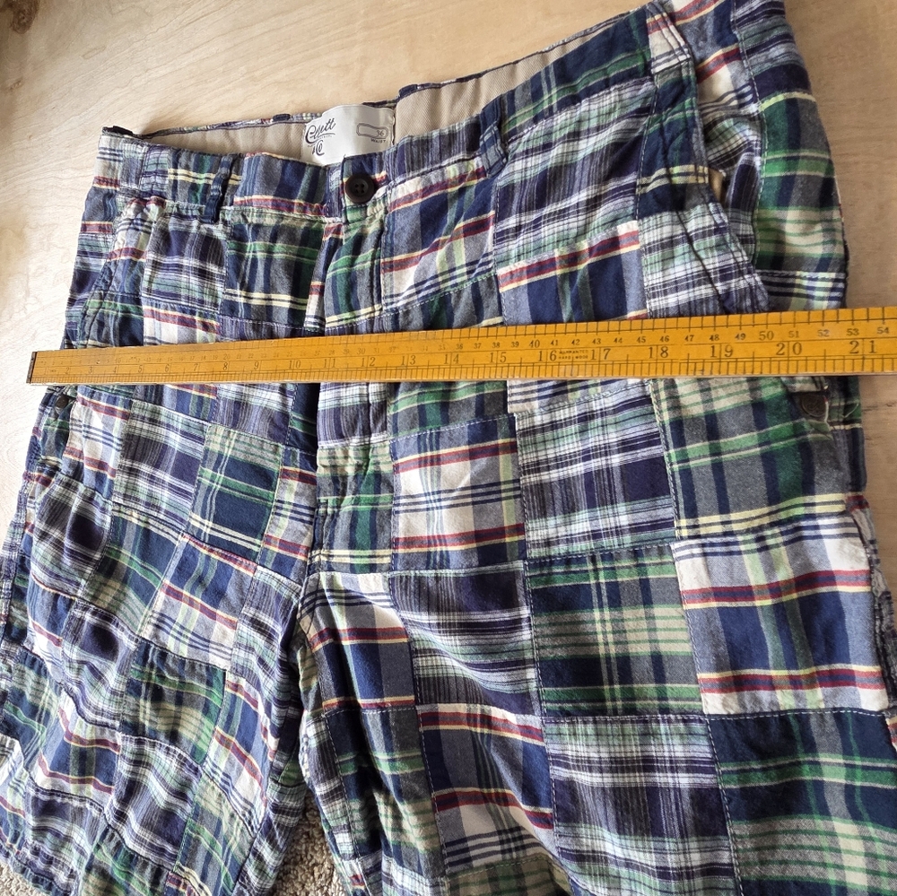 Cluett Patchwork Plaid Madras Cotton Men's Shorts 36 - Picture 10 of 12